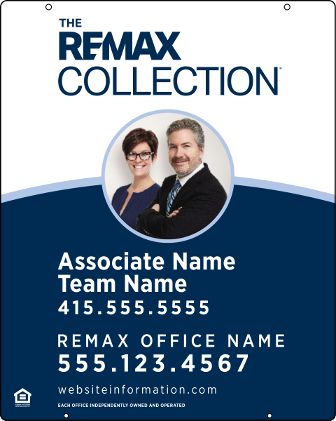 Collection Associate Name, Team Name w Photo Hanging Sign Panel,  30h x 24w, Steel